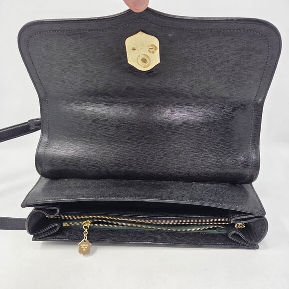 Vintage Barry Kieselstein Cord Leather Trophy Alligator Handbag Black Gold - Picture 7 of 10